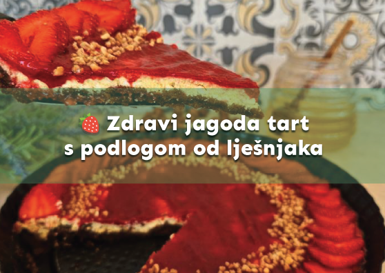 Zdravi jagoda tart s podlogom od lješnjaka
